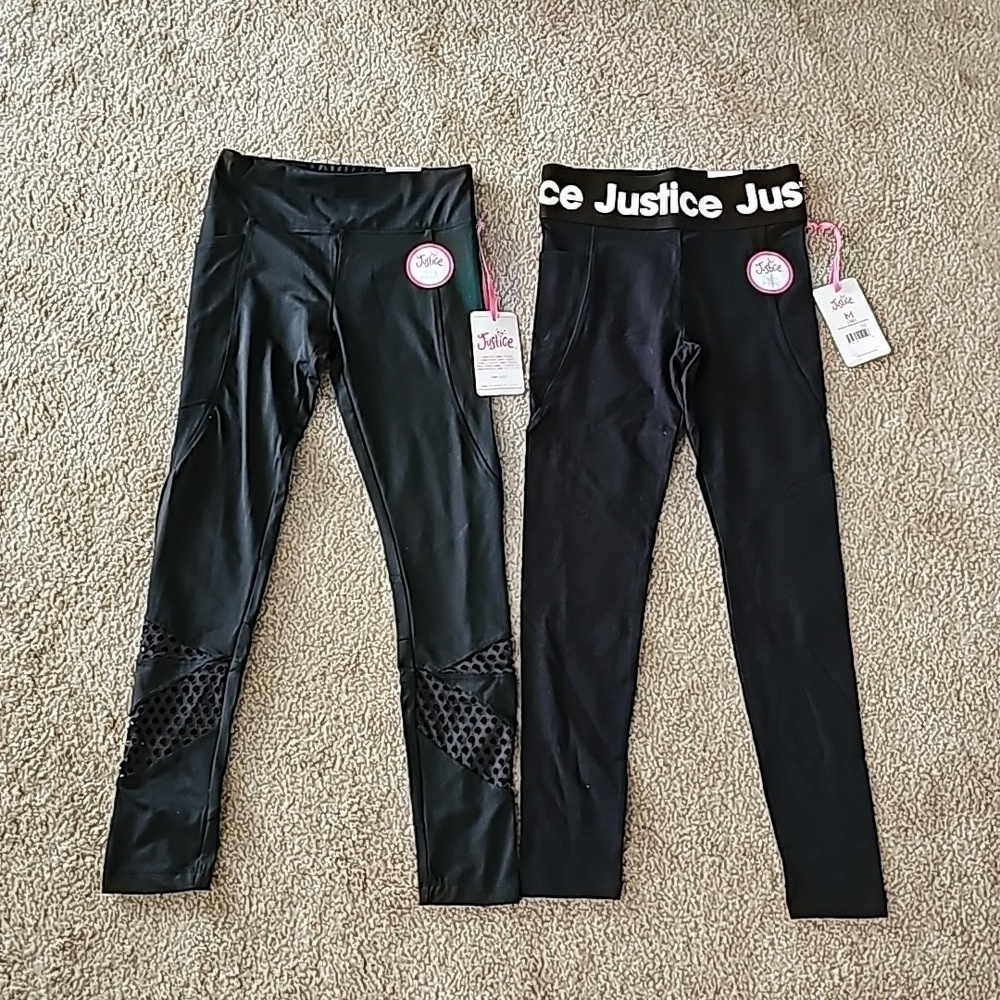 Girls Justice Black Legging Bundle Size Medium